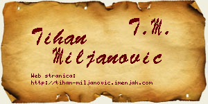 Tihan Miljanović vizit kartica